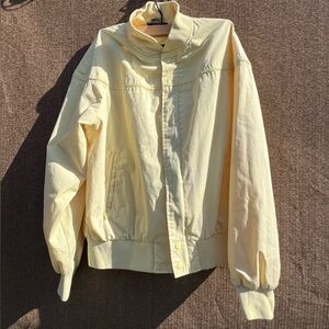 Vintage Knights Bridge Men's Jacket Cream Yellow Bomber Button Jacket Zip